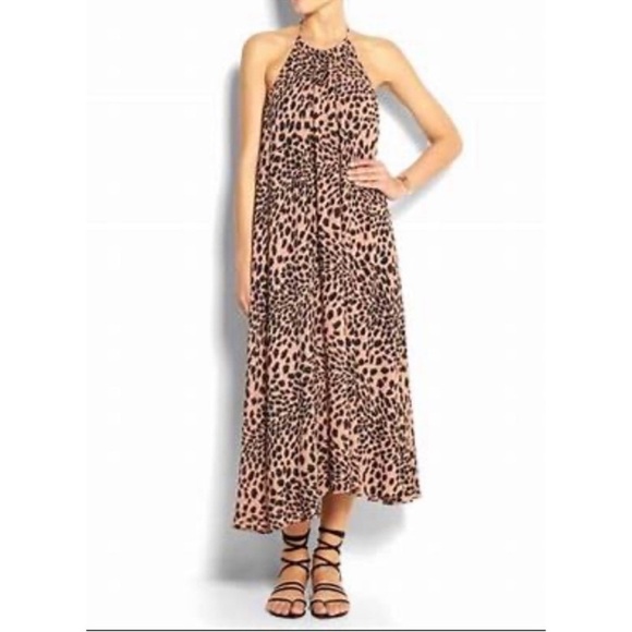 ZIMMERMANN sundown leopard animal print halter maxi dress sz 1 small black brown - Picture 3 of 11